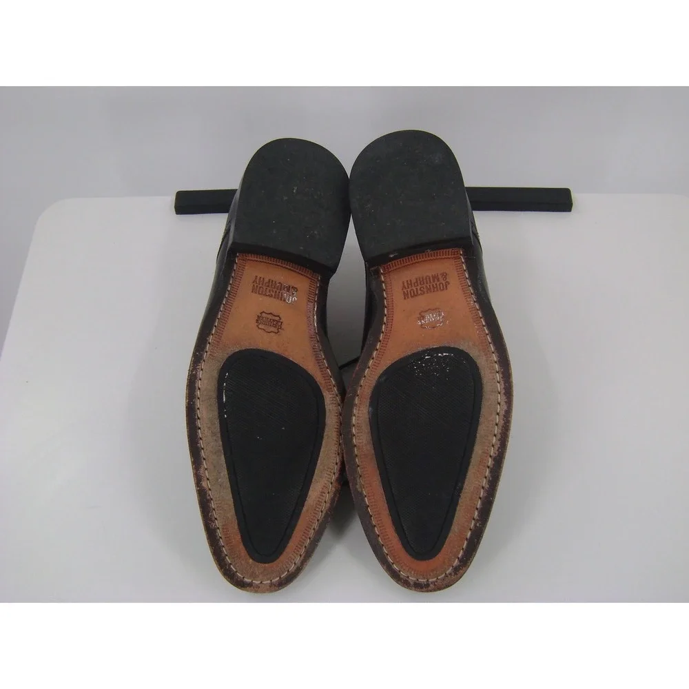 Johnston & Murphy Mens 10.5 M‎ Black Leather Derby Dress Shoes 59-2015 H21